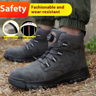 37-48 Men's combat shoes Steel Toe Safety hiking shoes  - Anti-Slip & Anti-Puncture Work Boots