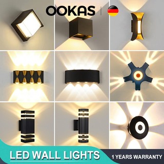 OOKAS Modern Led Wall Lights Indoor/Outdoor Waterproof Upgraded Wall Lamp For Bedroom Balcony Garden