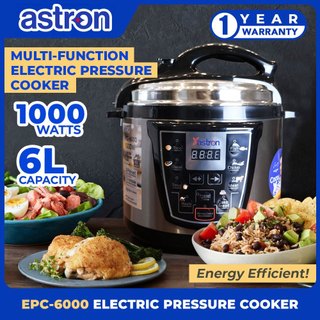 Astron EPC6000 Electric Pressure Cooker - 6L | Energy Efficient |Teflon Inner Pot | 1000W
