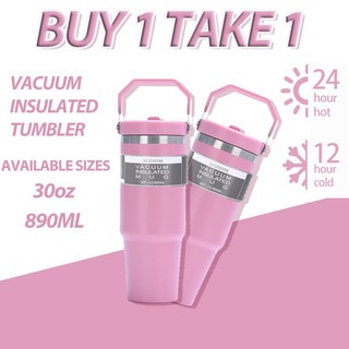 Buy 1 Take1 890ML 304 Stainless Steel Vacuum Walking Mug Straw Sports Insulated Bottle