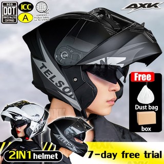 COD!AXK 2IN1Modular helmet Motorcycle Modular open face helmet Full Face helmet Double lens with ICC