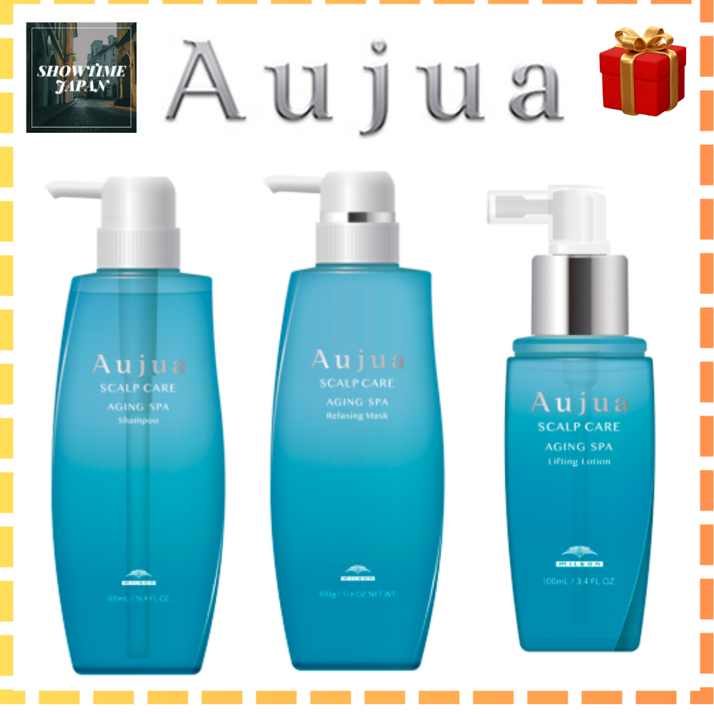 Milbon Aujua Aging Spa Shampoo / Relaxing Mask / Lifting Lotion / Clear Foam