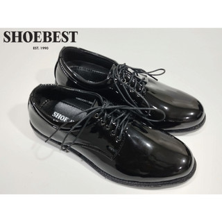 ShoeBest Black Leather Police Shoes for Men " Maynard " 8116