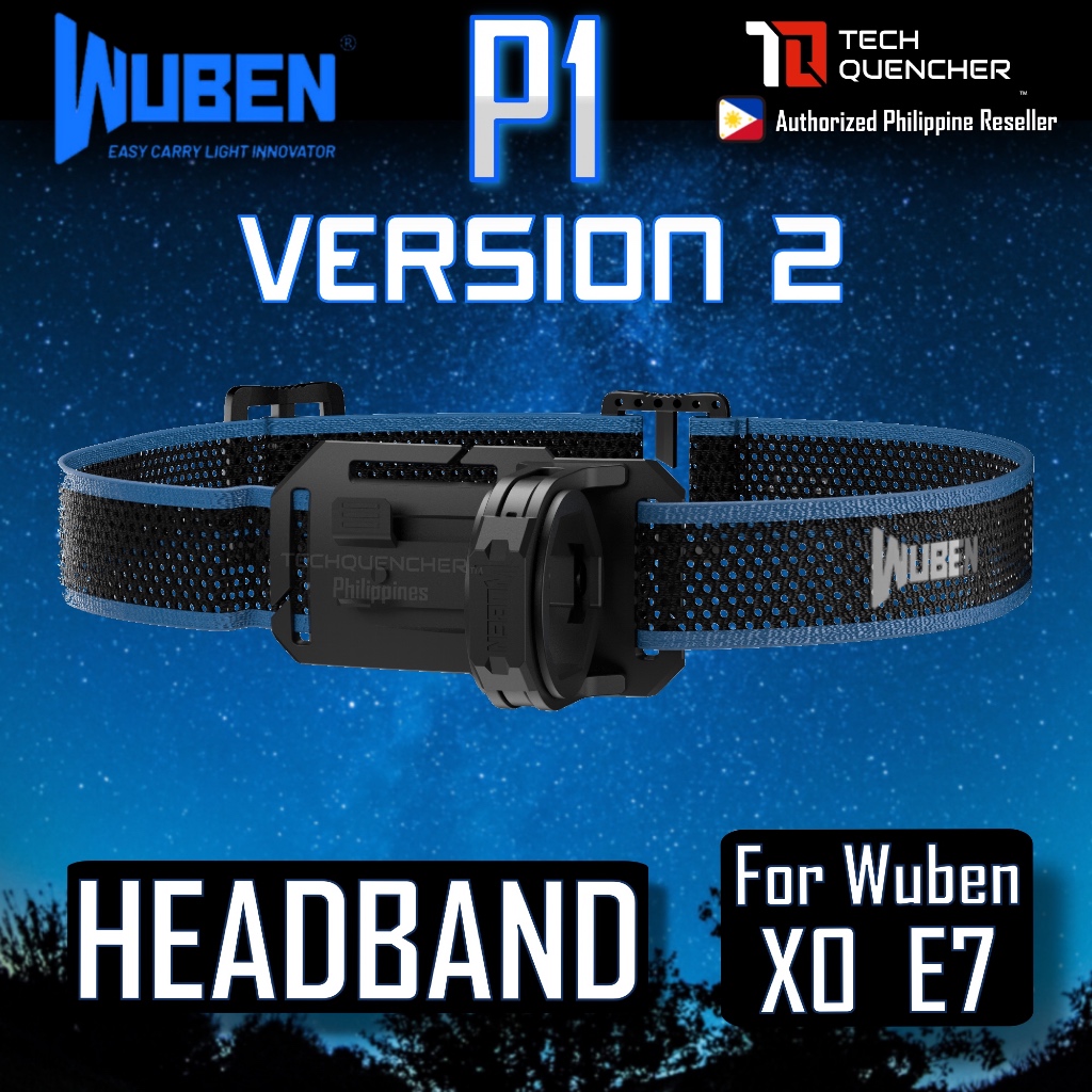 Wuben P1 ที่คาดผมสำหรับ E7 X0 - สายรัดไฟหน้าปรับได้ - เหมาะสำหรับการแคมป์ปิ้งกลางแจ้ง