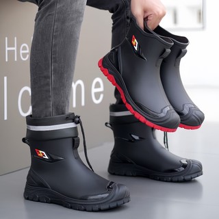 Bota For Men Rain Boots Non-slip Waterproof Fashion Rain Boots Kitchen Work Short Tube Water Shoes