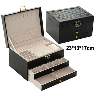MS/Jewelry Storage Box Leather Storage Earrings Necklace Ring Jewelry Portable Travel Women Jewelry