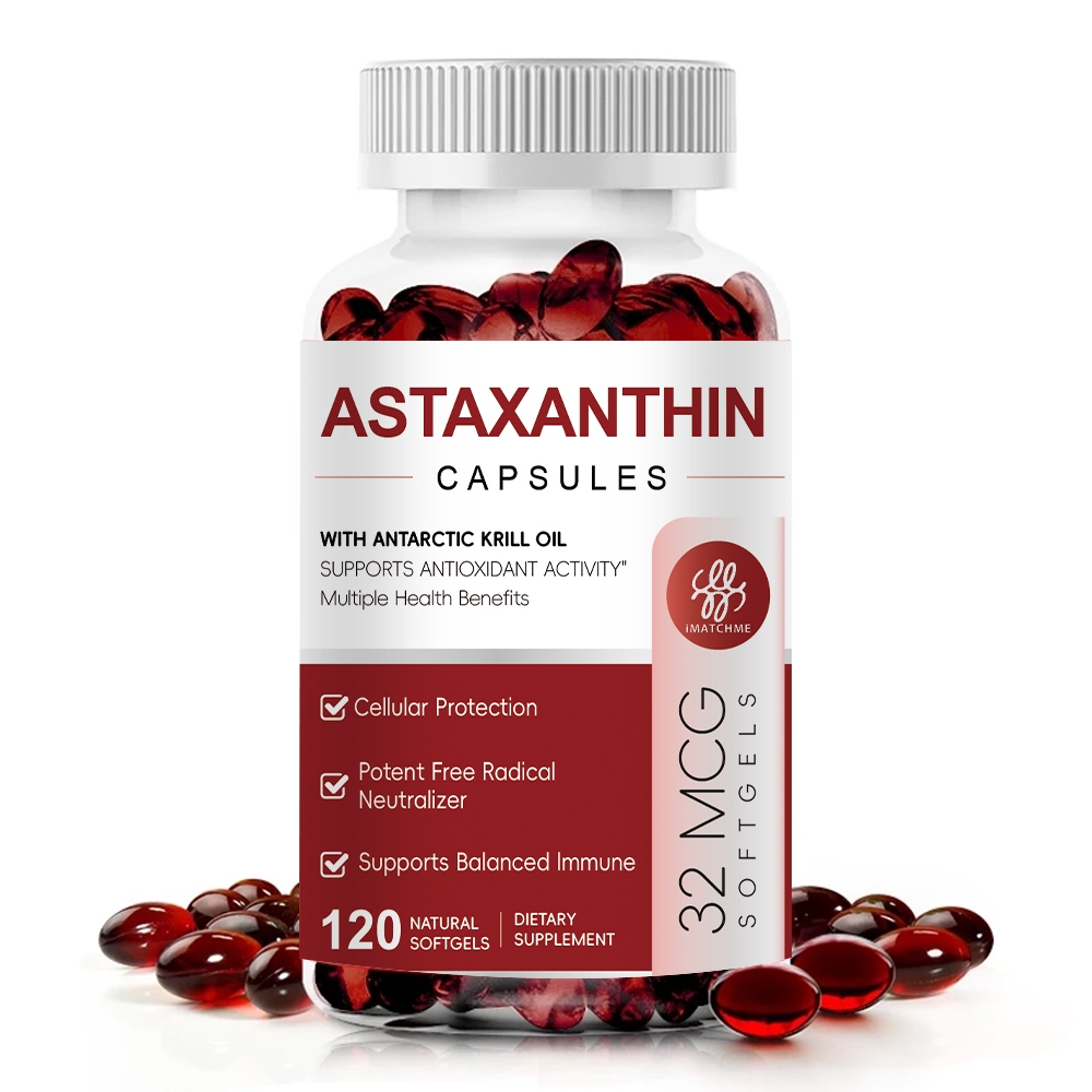 iMATCHME Astaxanthin Capsules Antarctic Krill Oil เซลล์ที่มีฤทธิ์ต้านอนุมูลอิสระ EPA/DHA