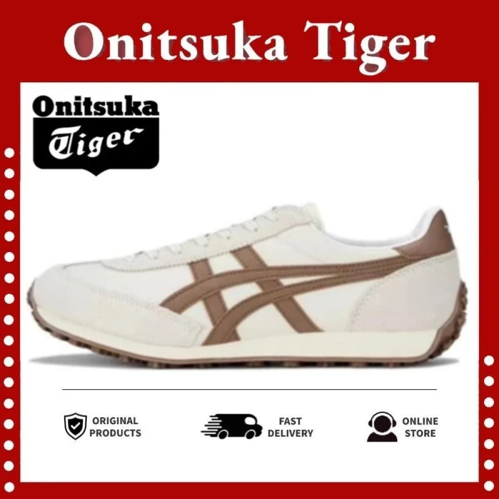 【Authentic】Tiger  Edr 78  รองเท้าผ้าใบต่ำยูนิเซ็กซ์สีขาว/น้ำเงิน/เขียว