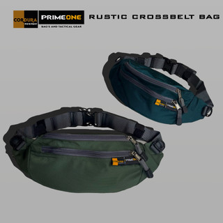 Primeone Rustic Cross Belt Bag for men in Steel Blue and Green color
