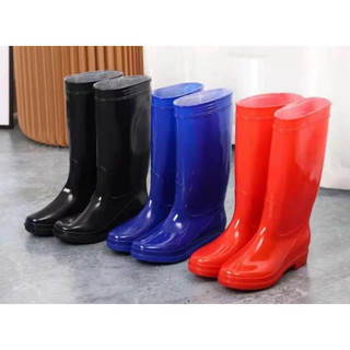 ☂▫☍High Cut Rain Boots (Bota) For Men/Women's Rain shoes high barrel rain boots