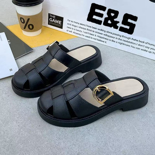 【Lucky girls】Women's Bone Slop Fashion Sandals Side tie Style Women's Sandals 2403