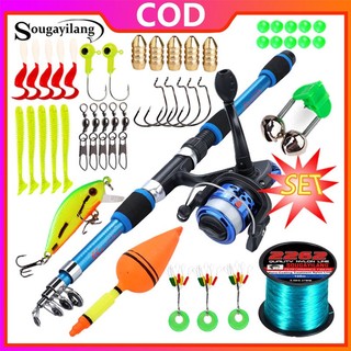 Sougayilang 1.8m Telescopic Fishing Rod Full Set With Fishing Reel Accessories Fishing Tackle