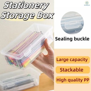 Large capacity pencil case with cover dustproof overlay transparent visual