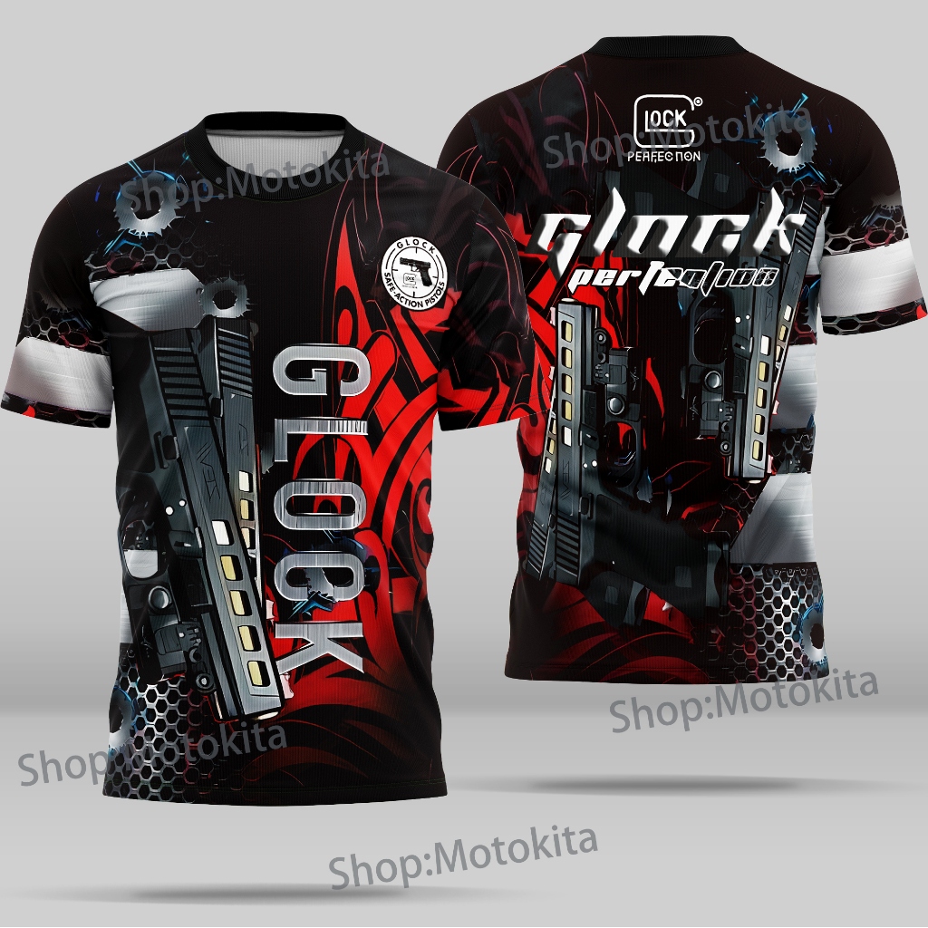เสื้อยืด Glock ดีไซน์ใหม่สำหรับผู้ชาย พิมพ์ลายทีม Glock ปี 2026