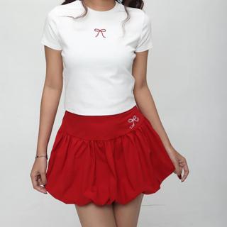 Riya fashion clara skirt cute puffy skirt bubble skirt with bow emboridery 5541