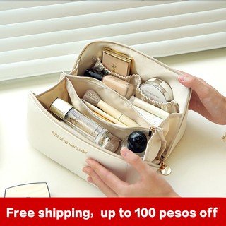 Large capacity Travel Portable PU Leather Luxury Make Up Cosmetic Ladies Wash Organizer Bag Pouch