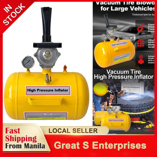 Cart Tubeless Tire Inflator Yellow Tyre Air Bead Booster Tank 5 /10 Gallons Tire Blower Seater Truc