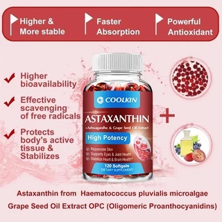 Coolkin Astaxanthin 24 mg ช่วยบำรุงสุขภาพหัวใจและหลอดเลือด สารต้านอนุมูลอิสระช่วยบำรุงสุขภาพดวงตา