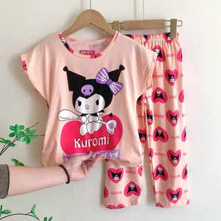 Kuromi Kids Terno Pajama Sleepwear Set Pambahay at Pantulog