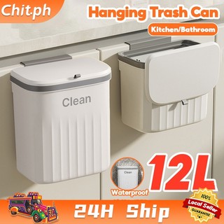 CHIT Multi-Size Hanging Trash Can With Cover Wall-Mounted Garbage Bin Trash Bin For Kitchen Bathroom