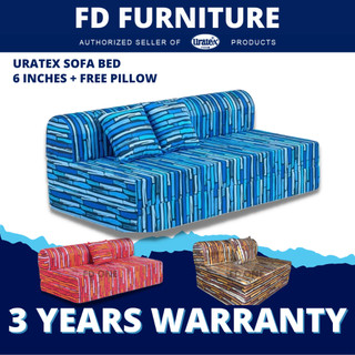 Original Uratex Neo Sofa Bed (Red/Brown/Blue) - All Sizes Available