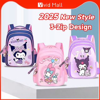Vivid 3Layer Kuromi Cartoon Schoolbag Children Backpack Baby Travel  Melody SchoolBag Large Capacity