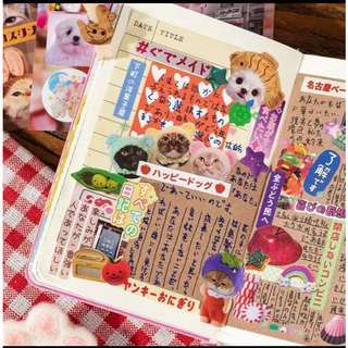Japanese dream series style ancient stle all-match material notebook DIY mobile sticker