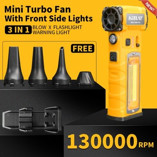 Keelat Upgraded Mini Turbofan with Front-and-Side Lighting Adjustment, Seat Belt Cutter and Type-C