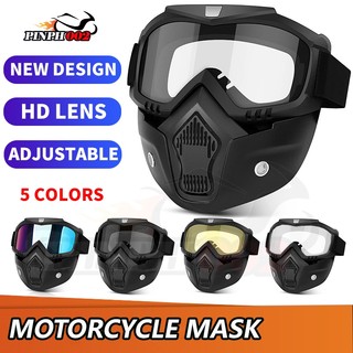 Motorcycle Goggles Mask Half Face Safety Windproof UV-resistant Removable