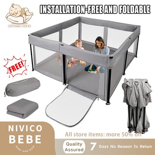NIVICO BEBE Playpen For Baby Foldable Playpen With Mat Free Installation Thicken steel Baby Playpen