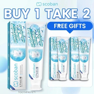 【BUY 1 TAKE 2】Teeth Whitening Toothpaste Peppermint Food Graded Family Baking Soda Fresh Minty