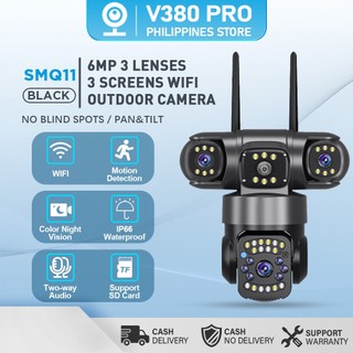 V380 PRO Three Lens CCTV Camera 4K 6MP Outdoor Waterproof PTZ Wireless Wifi/4G Night Vision IP Cam
