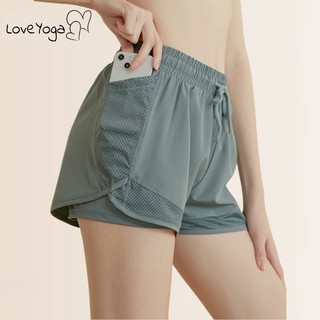 【Ready Stock】LoveYoga Light Proof Sports Shorts High Waist Running Shorts with Pocket for Women
