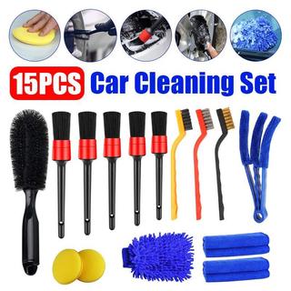 12pcs/15pcs Car Cleaning Brush Kit Universal Car Detailing Brush Set Tire Wheel Rim Wash Tool