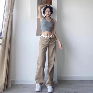 Love.boutique  new women fashion dupe pants high waist wide leg flip over