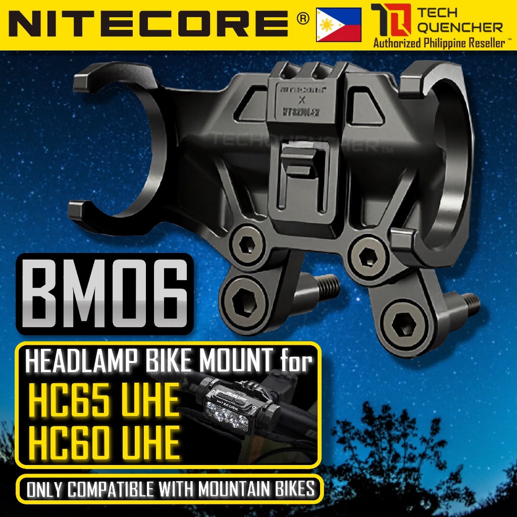 Nitecore BM06 Bike Mount สําหรับไฟหน้า - HC65 UHE - HC60 UHE - จักรยานเสือภูเขา - อินเทอร์เฟซกล้องกี