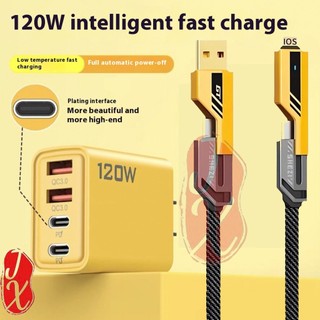 120W 2C+2USB 4 Ports Fast Charger Type C Quick Charge 3.0 USB Charger Adapter For Mobile Phone PD US