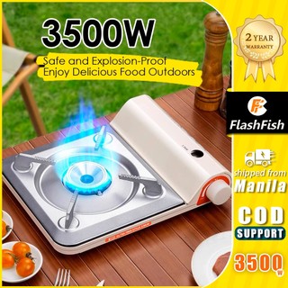 FlashFish Butane Gas Stove Ultrathin Portable - 3500W Camping Piezo Ignition Switch Non-Skid Footing