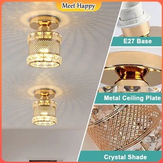Ceiling Light Nordic Modern Crystal Gold Crystal Ceiling Lamp for Bedroom Corridor Aisle Decorative