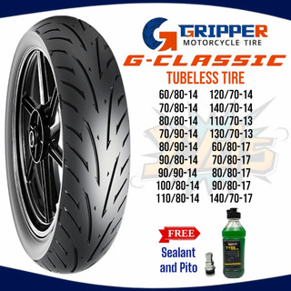 Gripper G-Classic Tire Original Tubeless Tire Rim Size  10", 12", 13",14",17"  free Sealant and Pito