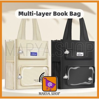 MARYA.SHOP ABC Book Bag Large Capacity Student Tote Bag Waterproof School Hand-Carrying Bag