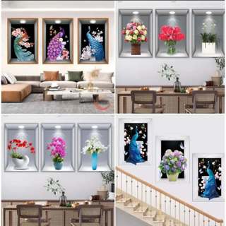 home 3D high-grade self-adhesive 30x40cm three-dimensional wall flower decoration painting