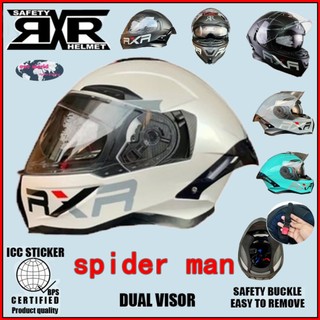 Handsome helmet RXR Full Face Dual Visor Helmet With spoiler 691A-T7 Spiderman helmet Racing Helmet