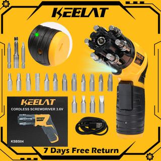 KEELAT KSBS04 Cordless Electric Screwdriver in 2 different shapes with 6 quick-change positions