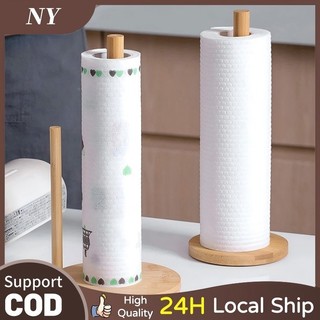 Wooden Paper Towel Holder Countertop Tissue Holder Rack Paper Towel Stand for Kitchen