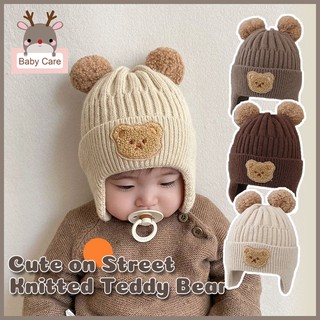 Bonnet For Newborn Knitted Hat For Baby Infant Cotton Hats Baby Bear Hat