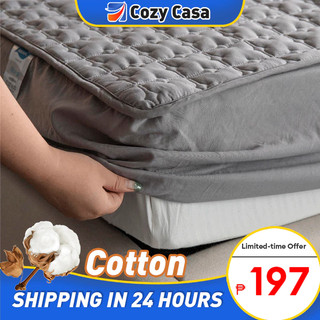 Waterproof Quilted Cotton Mattress Protector - Machine Washable, Anti-Slip Bedsheet