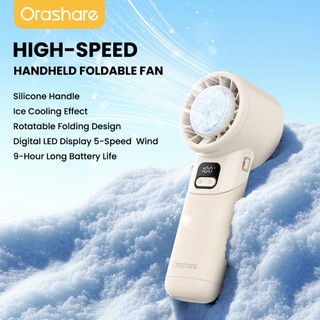 Orashare  HF13C Portable Ice Cooling Fan 4000mAh Handheld Rechargeable Fan 5 Speed Strong Wind