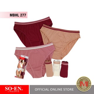 SO-EN MBHL6 Regular 6-in-1 Cotton Blend Hi-Cut Bikini Panty Set for Women