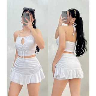 DBS KARINA Halter Top with Skorts Terno Cotton Spandex Fabric SMALL to SEMI-LARGE Casual Sexy Korean